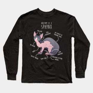 Sphynx Cat Anatomy Long Sleeve T-Shirt